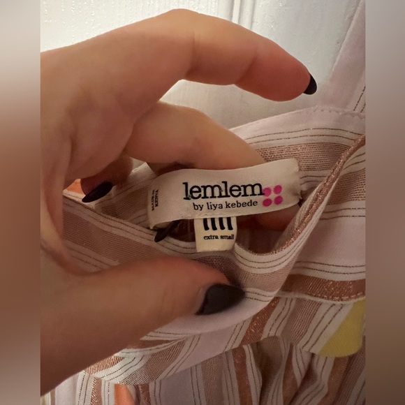 NWOT Lemlem metallic striped tiered midi dress - Picture 5 of 5